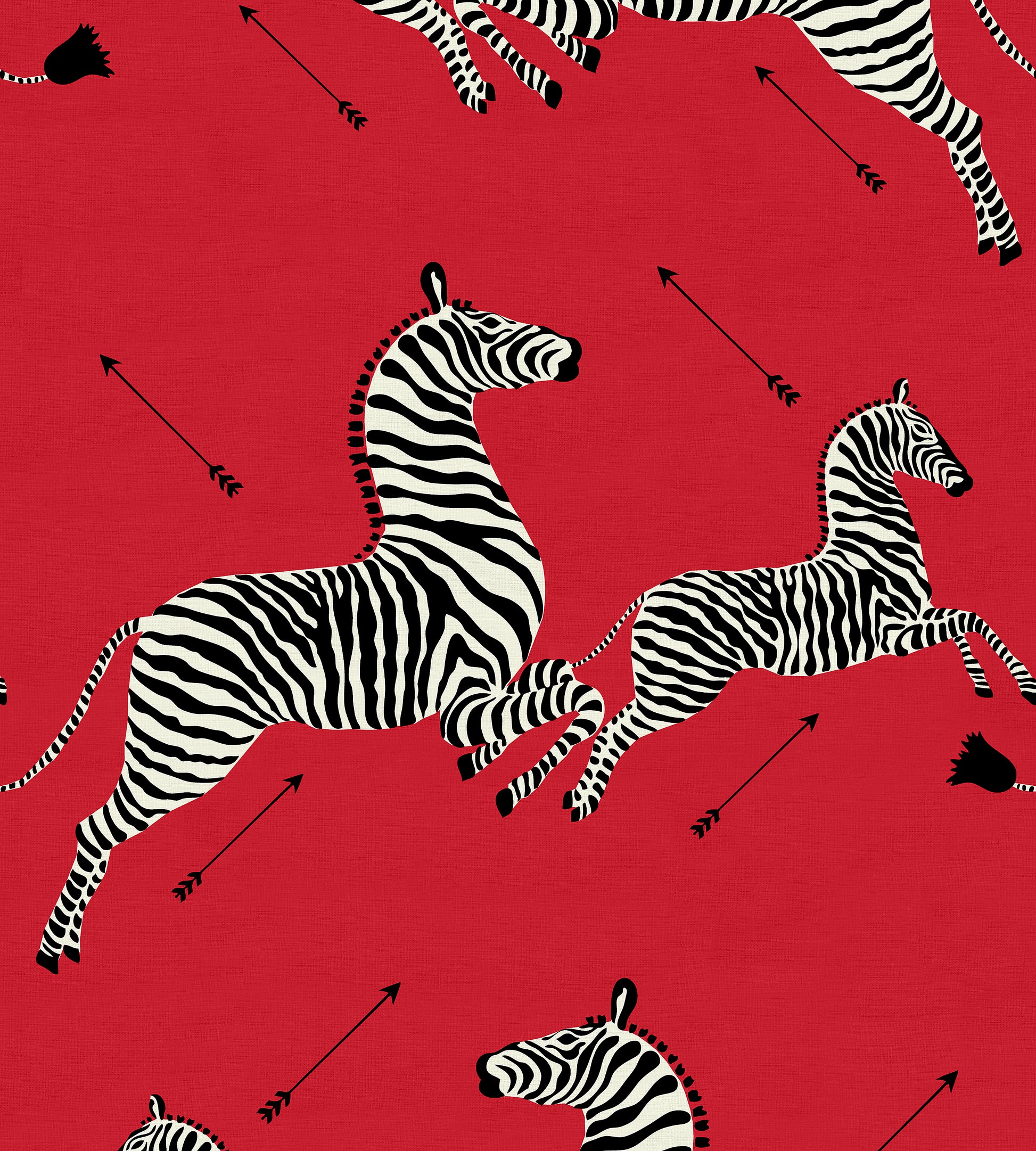 Purchase Scalamandre Fabric Pattern SC 000136378, Zebras - Outdoor Masai Red 1