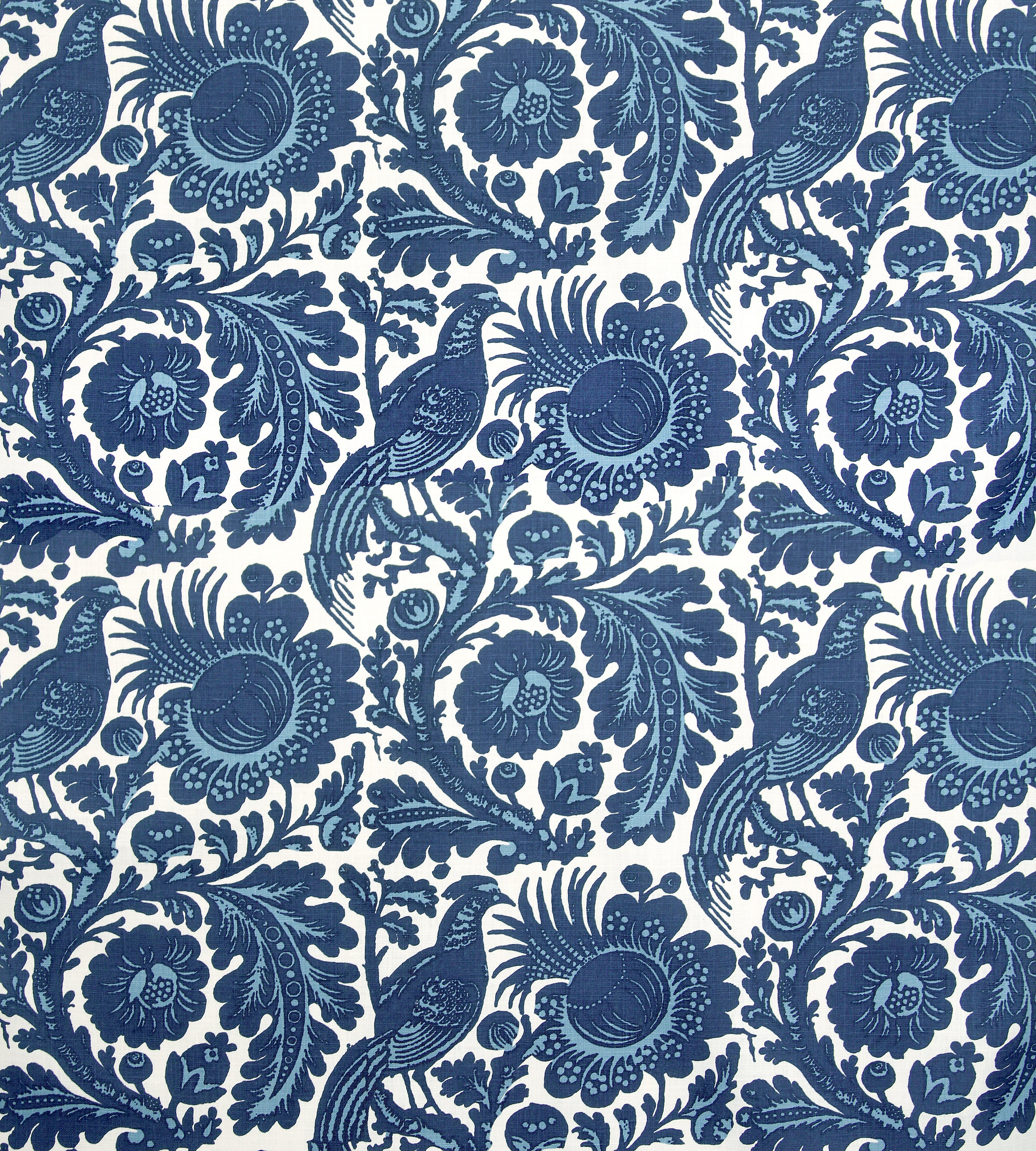 SC6218M0001 | Resist Print, Light & Dark Blue On White - Scalamandre F