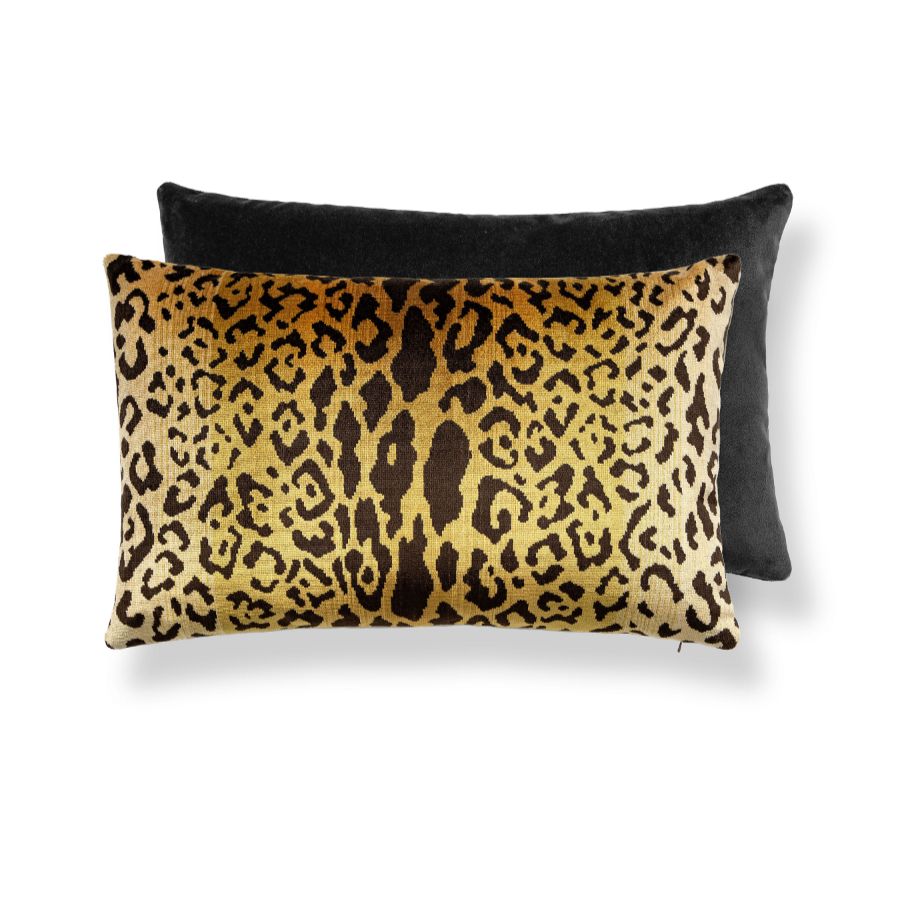 Purchase SCALLEOPPIL0001 Leopardo / Velvet, Gold & Black / Black - Scalamandre Pillows