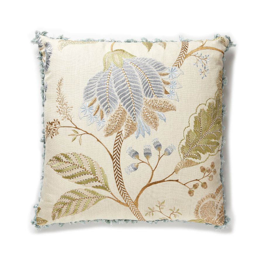 Purchase SCPALAPILL0001 Palampore Embroidery, Summer Sage - Scalamandre Pillows