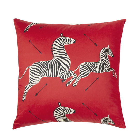 Purchase SCRZEBRAPIL0001 Dazzle Of Zebras, Masai Red - Scalamandre Pillows