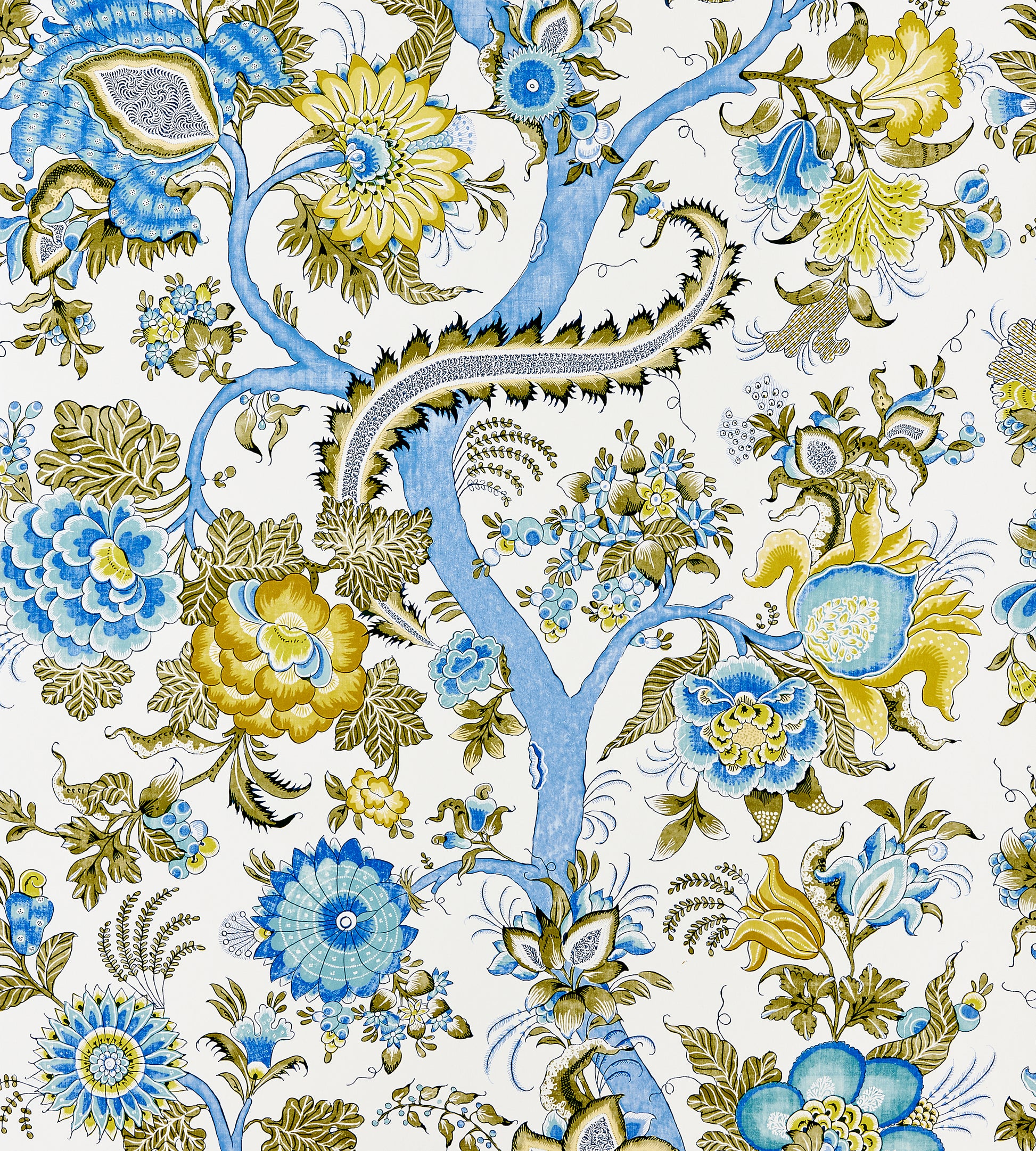 Purchase Scalamandre Wallpaper SKU SC 0001WP88561 pattern name  Metropolitan Palampore color name Sky And Sunlight. 