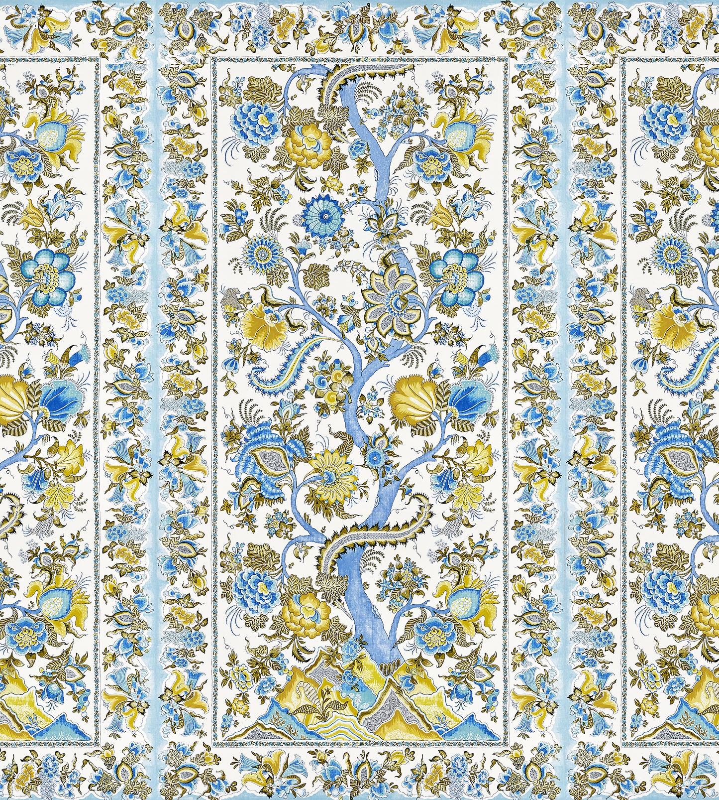 Purchase Scalamandre Wallpaper Pattern SC 0001WP88567 pattern name  Metropolitan Palampore - Mural color name Sky And Sunlight. 