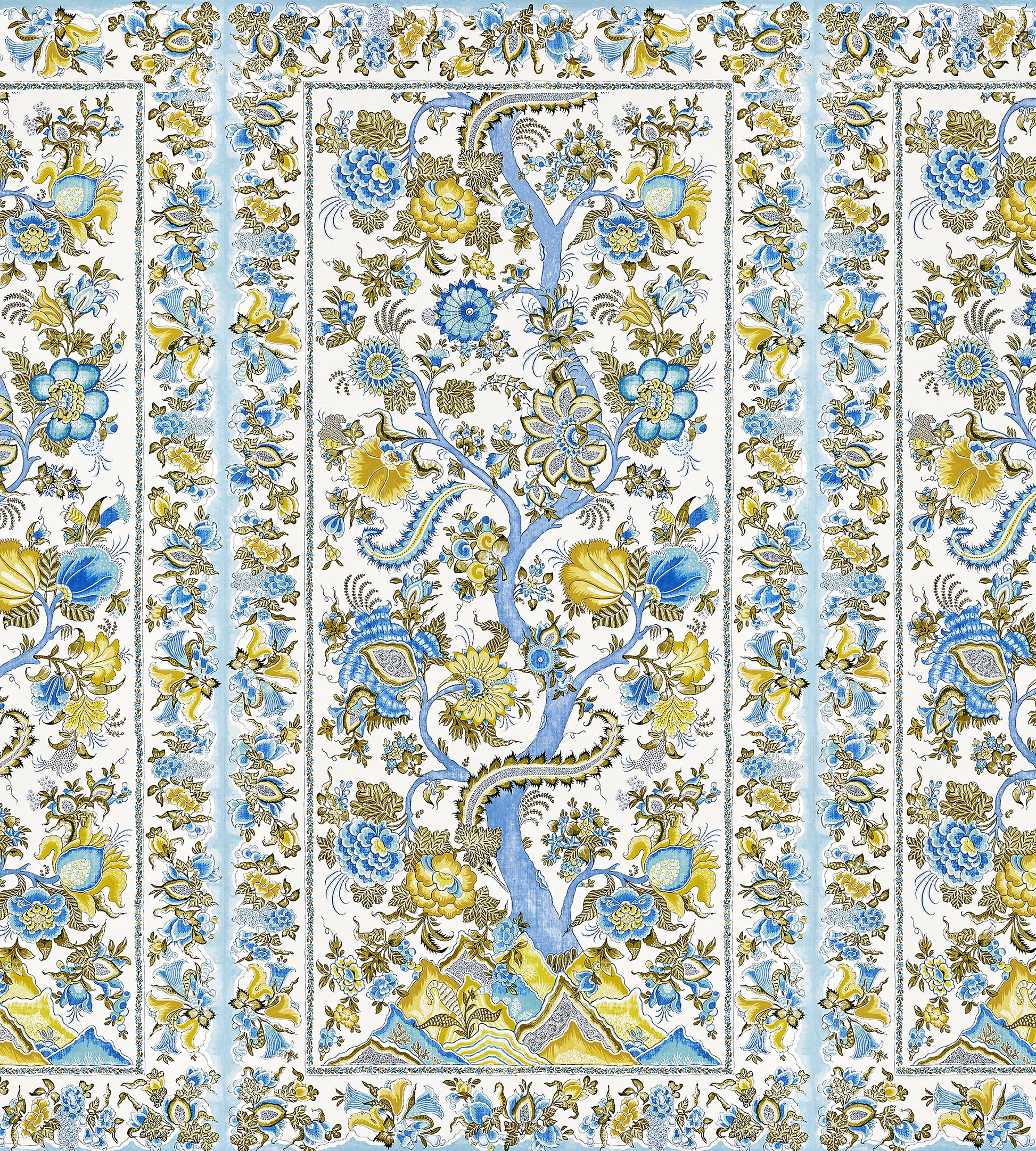 Purchase Scalamandre Wallpaper Pattern SC 0001WP88567 pattern name  Metropolitan Palampore - Mural color name Sky And Sunlight. 