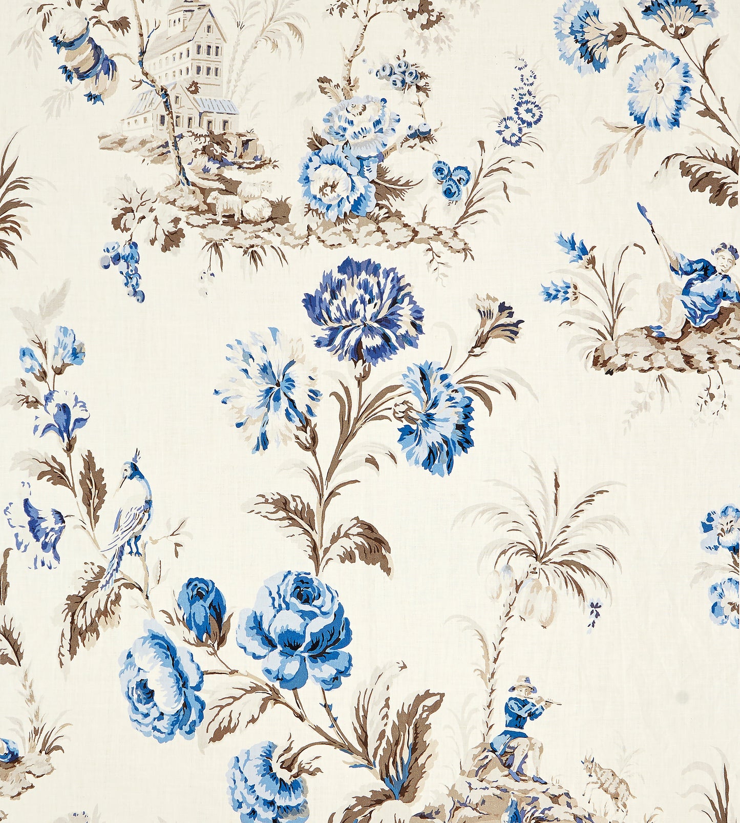 Purchase Scalamandre Fabric Product SC 000216584, Somerset Linen Print Porcelain 1