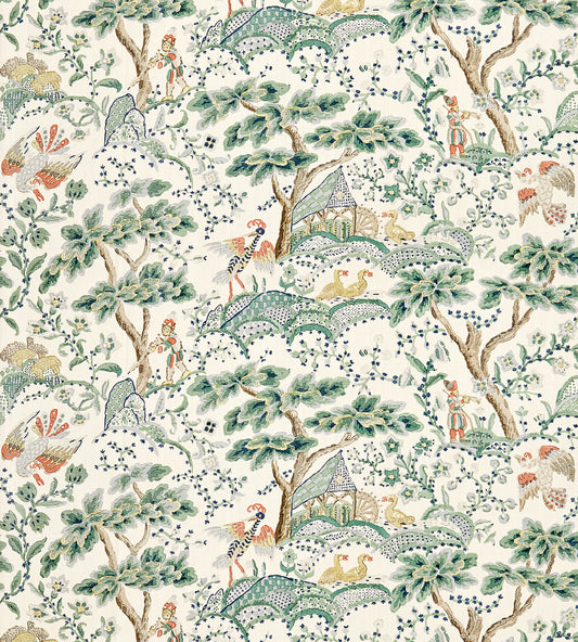 Purchase Scalamandre Fabric Product# SC 000216590, Kelmescott Hand Block Print Leaf On Ivory 1