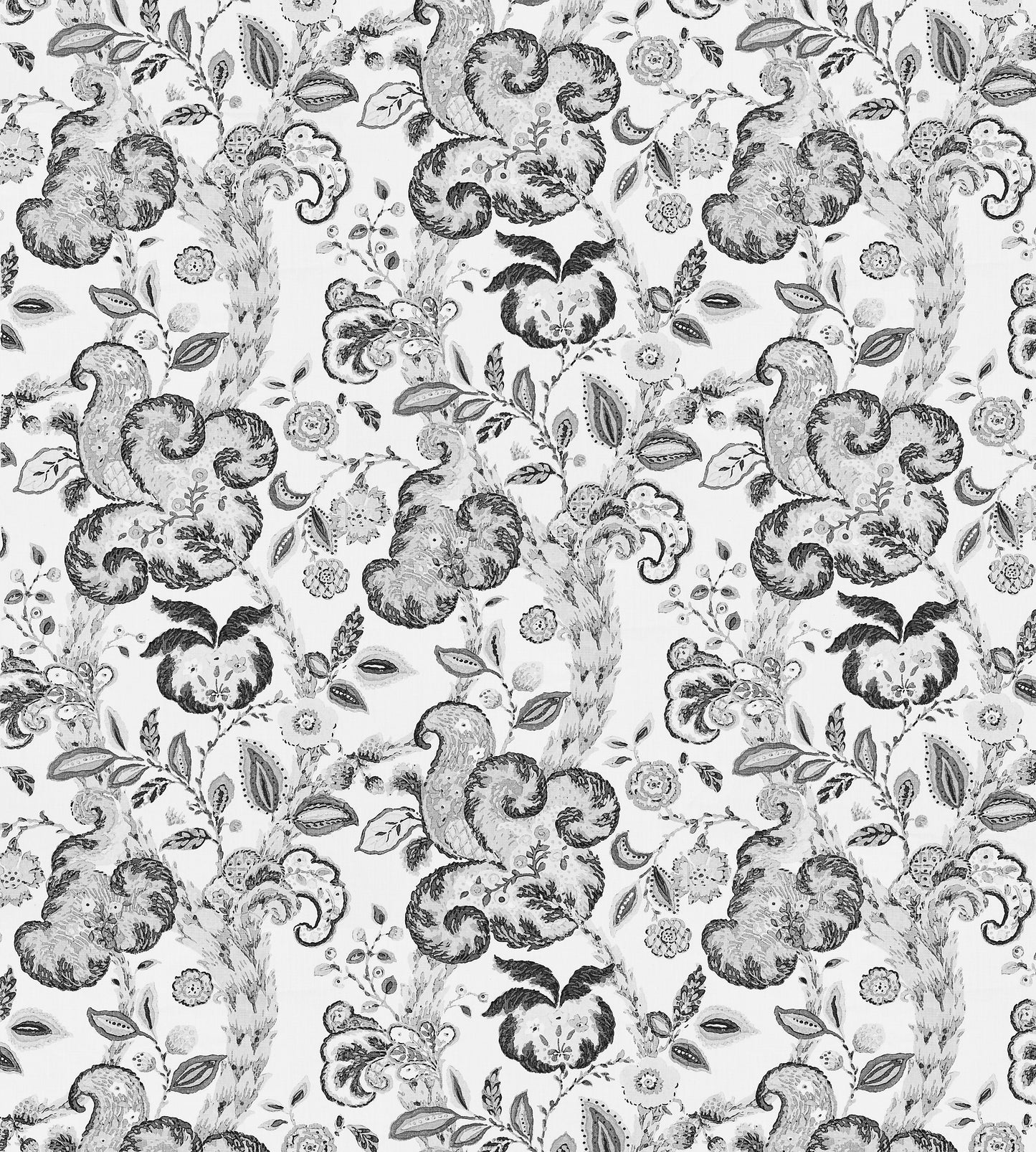 Purchase Scalamandre Fabric Pattern number SC 000216603, Cumbria Hand Block Print Smoke On Ivory 5