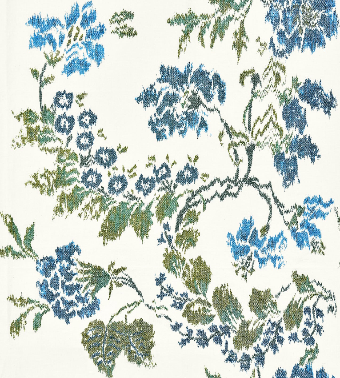 Purchase Scalamandre Fabric Product SC 000216611, Kew Gardens Warp Print Blues On Ivory 1