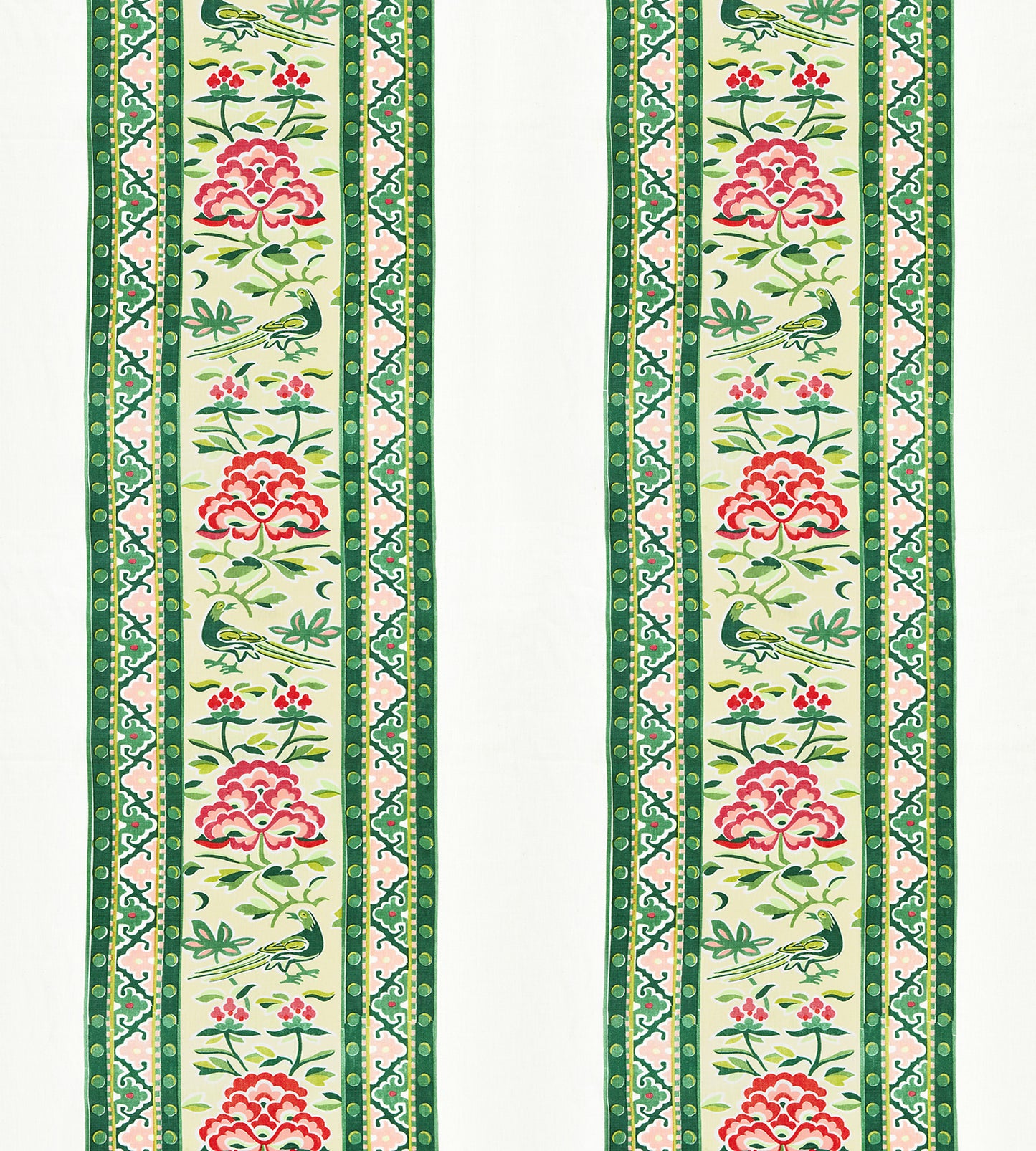 Purchase Scalamandre Fabric Item SC 000216613, Royal Peony Linen Print Spring Green 2