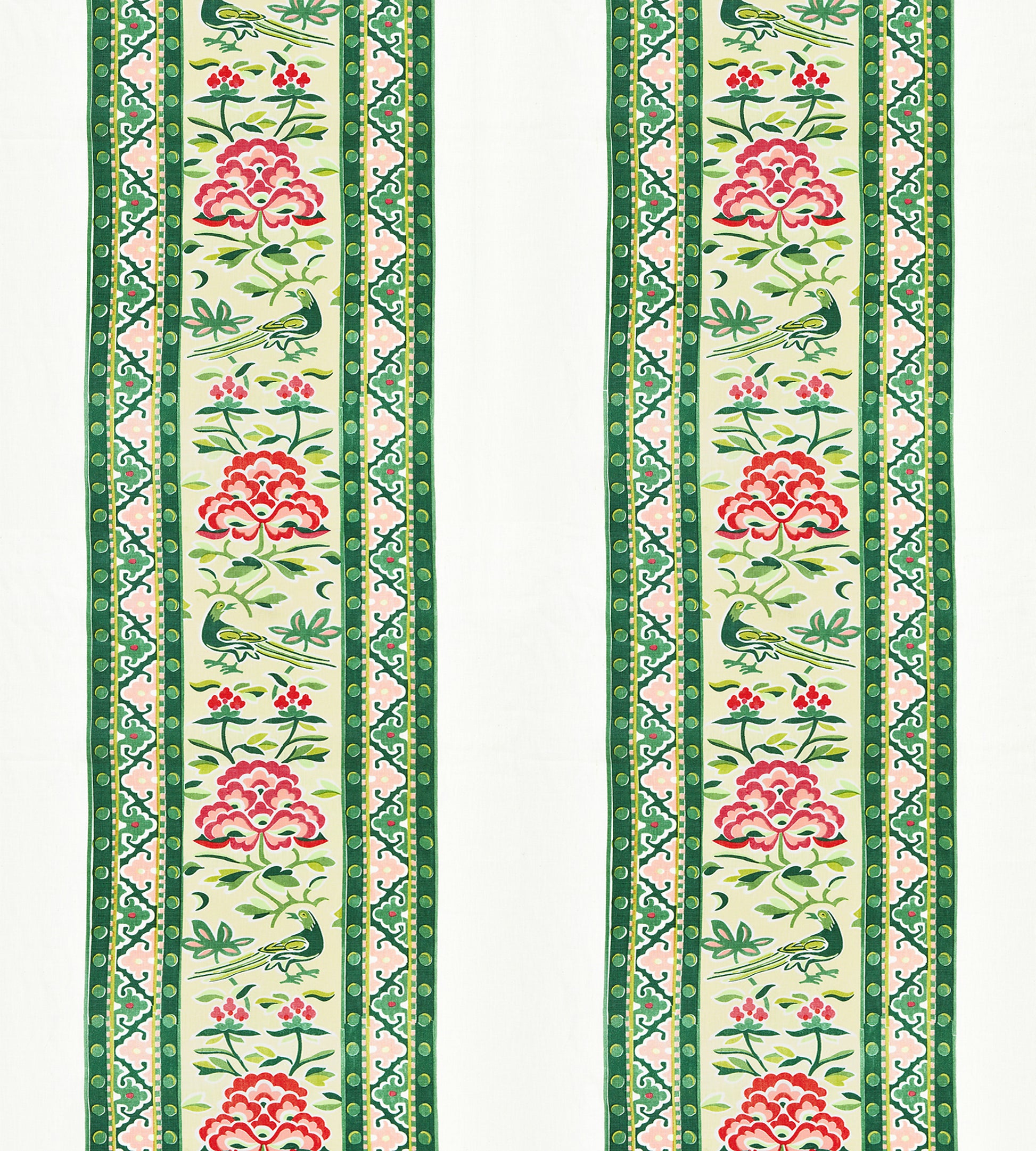 Purchase Scalamandre Fabric Item SC 000216613, Royal Peony Linen Print Spring Green 2