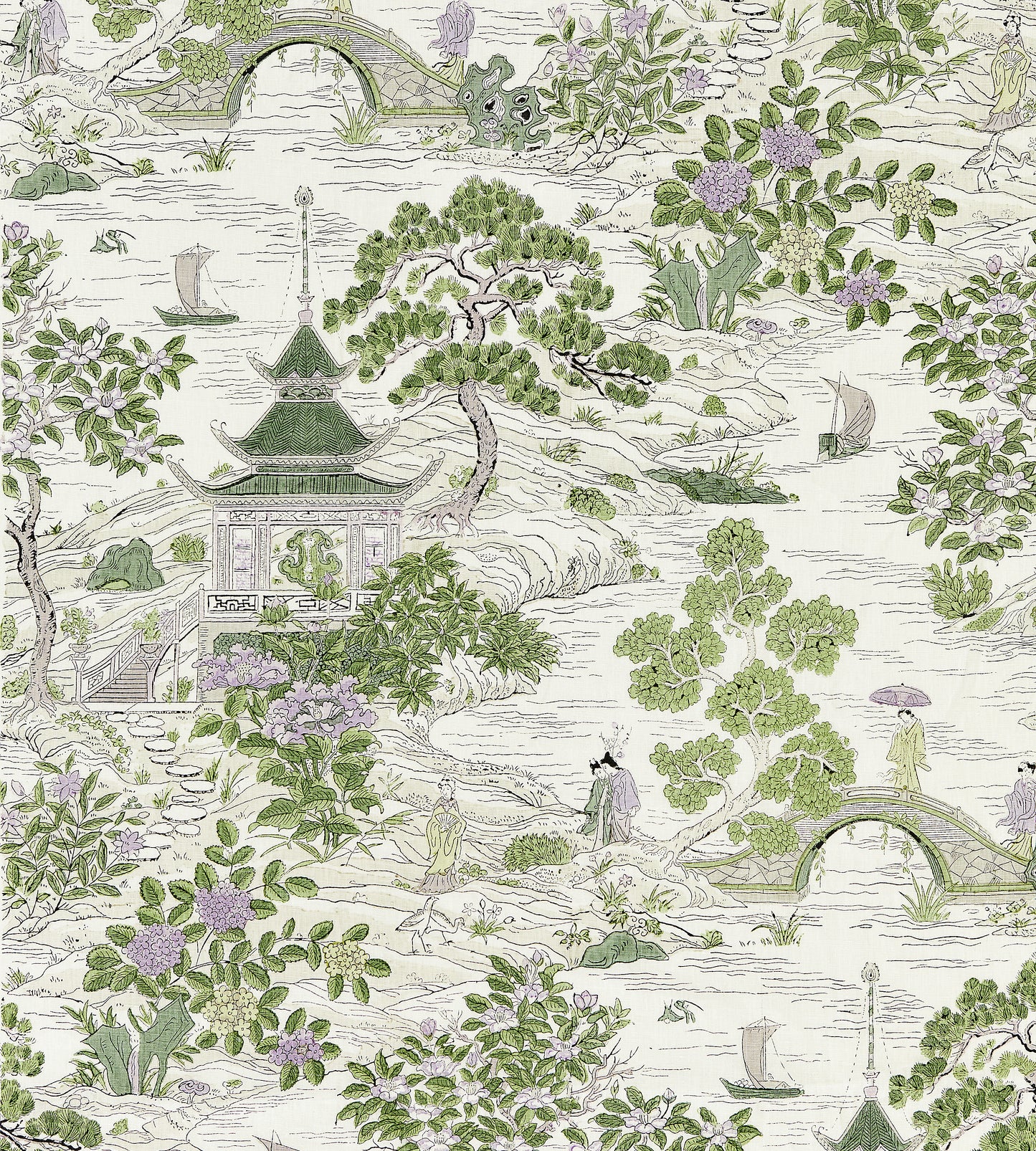 Purchase Scalamandre Fabric Product SC 000216624, Satomi Hand Block Print Lavender & Citron 1