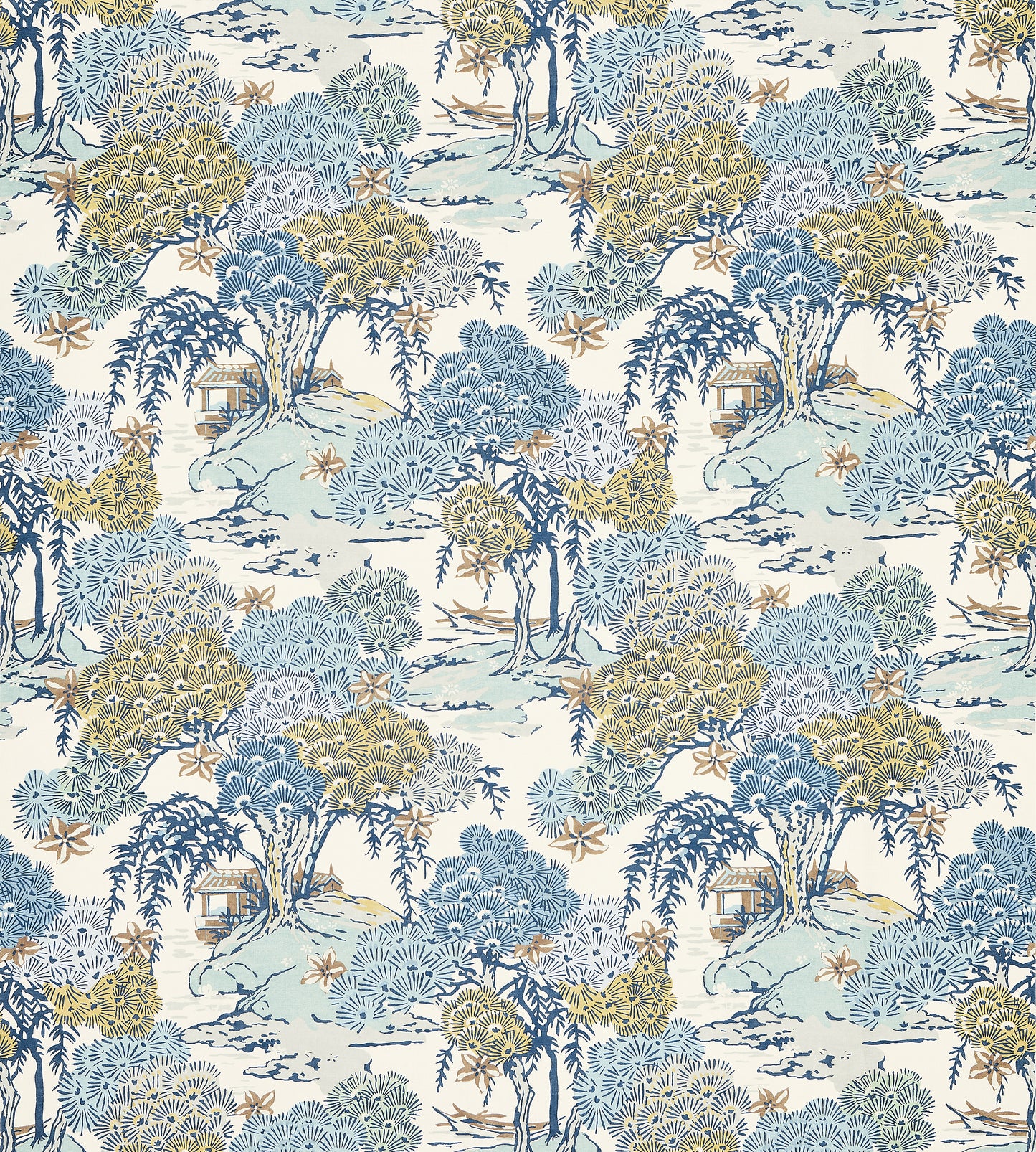 Purchase Scalamandre Fabric Item# SC 000216627, Sea Of Trees Print Blue Ridge 3