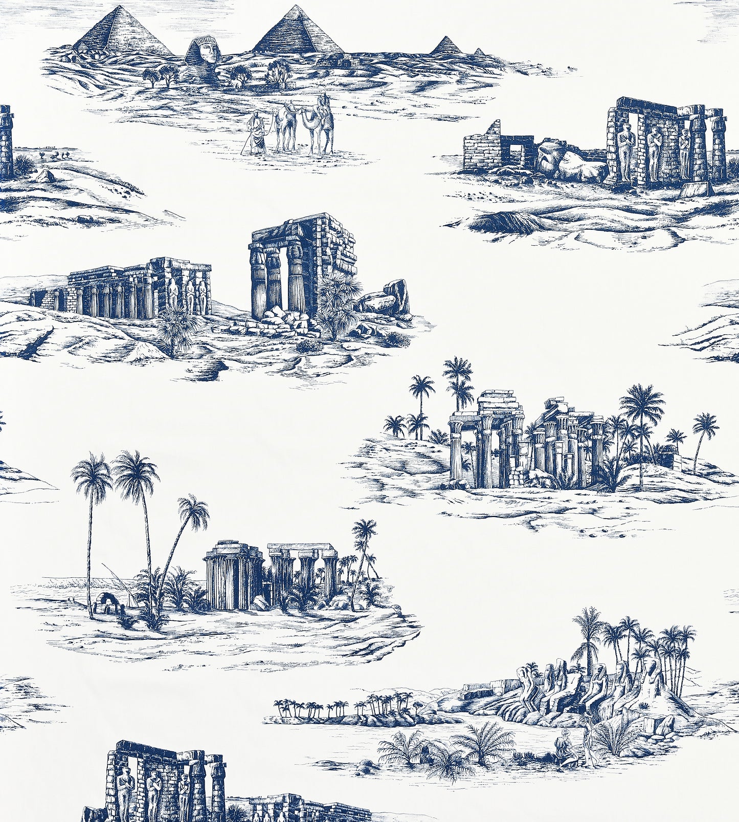 Purchase Scalamandre Fabric Pattern# SC 000216635, Cairo Toile Lapis 1