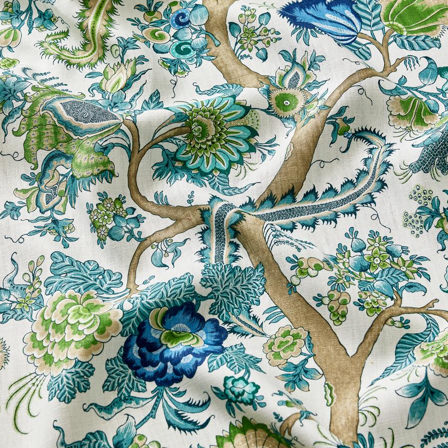 Purchase Scalamandre Fabric Pattern SC 000216649, Metropolitan Palampore Print Aegean 1