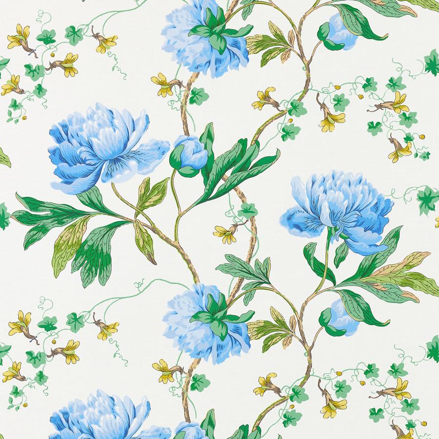 Purchase Scalamandre Fabric Pattern# SC 000216650, Isadora Print Bluebonnet 1