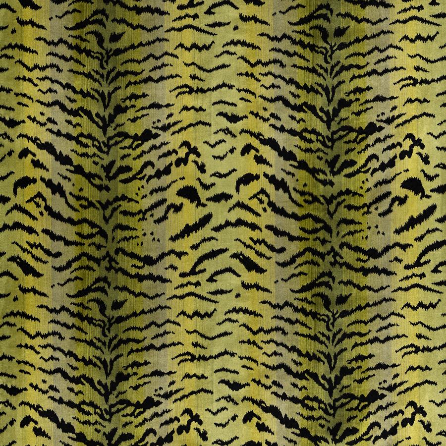 Purchase Scalamandre Fabric Pattern number SC 000226167MM, Tigre - Silk Greens & Black 1