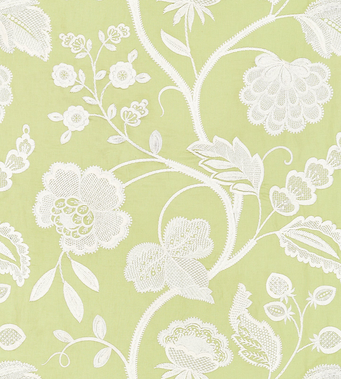 Purchase Scalamandre Fabric Pattern# SC 000227151, Kensington Embroidery Celery 1