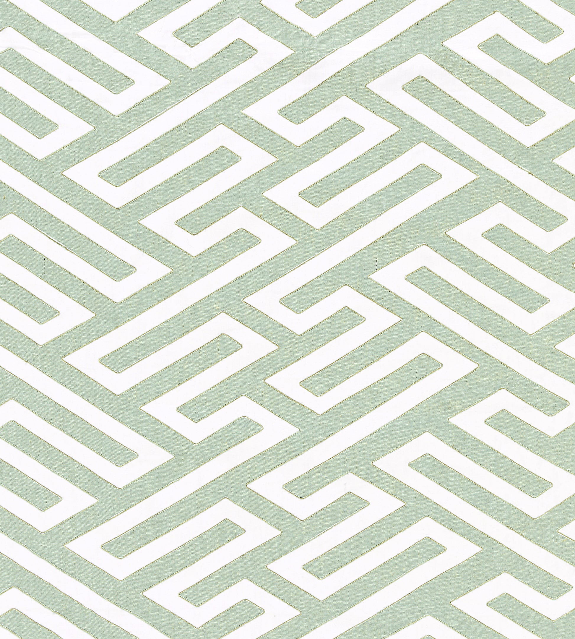Purchase Scalamandre Fabric SKU# SC 000227218, Canton Fret Applique Eucalyptus 1