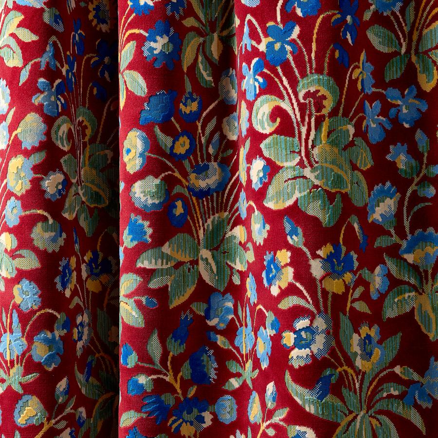 Purchase Scalamandre Fabric Product# SC 000227328, Millefleur Velvet Ruby Cobalt 1