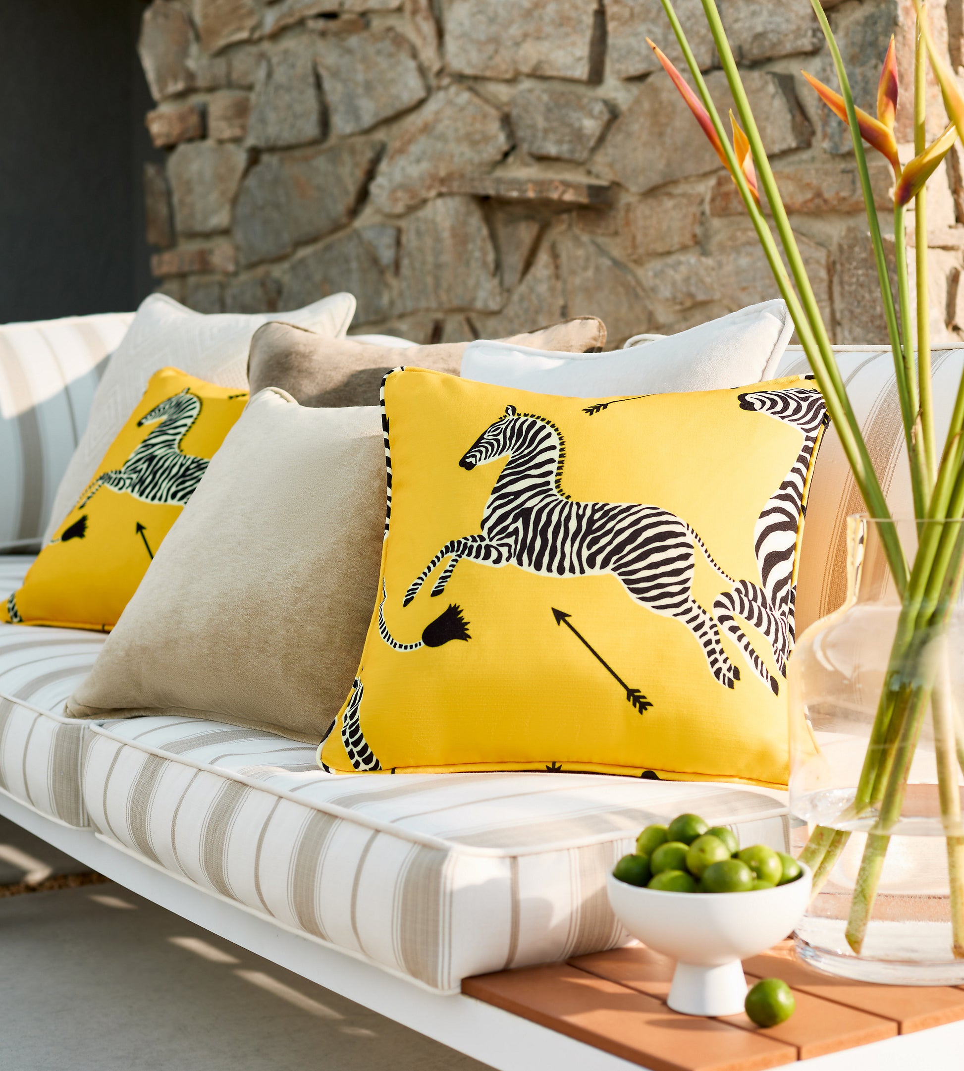 Purchase Scalamandre Fabric Item SC 000236378, Zebras - Outdoor Yellow 3