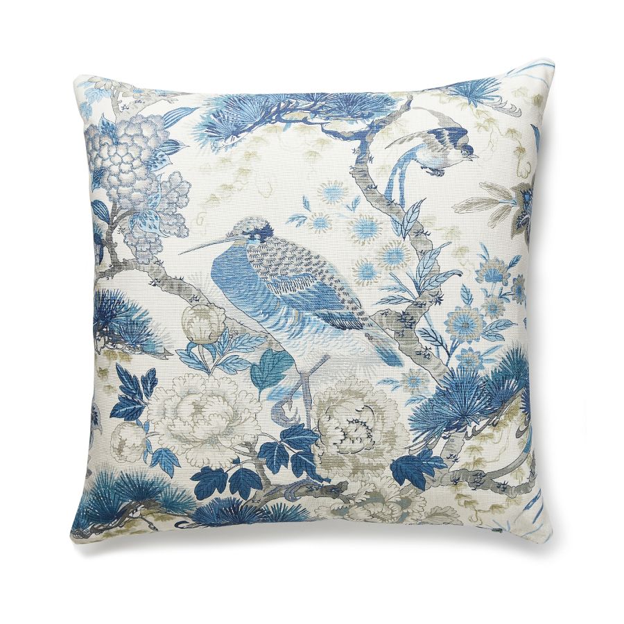 Purchase SCSHENPILL0002 Shenyang Linen Print, Porcelain - Scalamandre Pillows