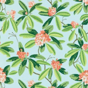 Purchase Scalamandre Fabric SKU SC16454M0003, Rhododendron | Outdoor Coral On Aqua 1