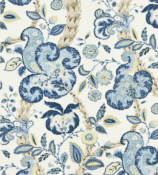 Purchase Scalamandre Fabric Item SC 000316603, Cumbria Hand Block Print China Blue On Ivory 1