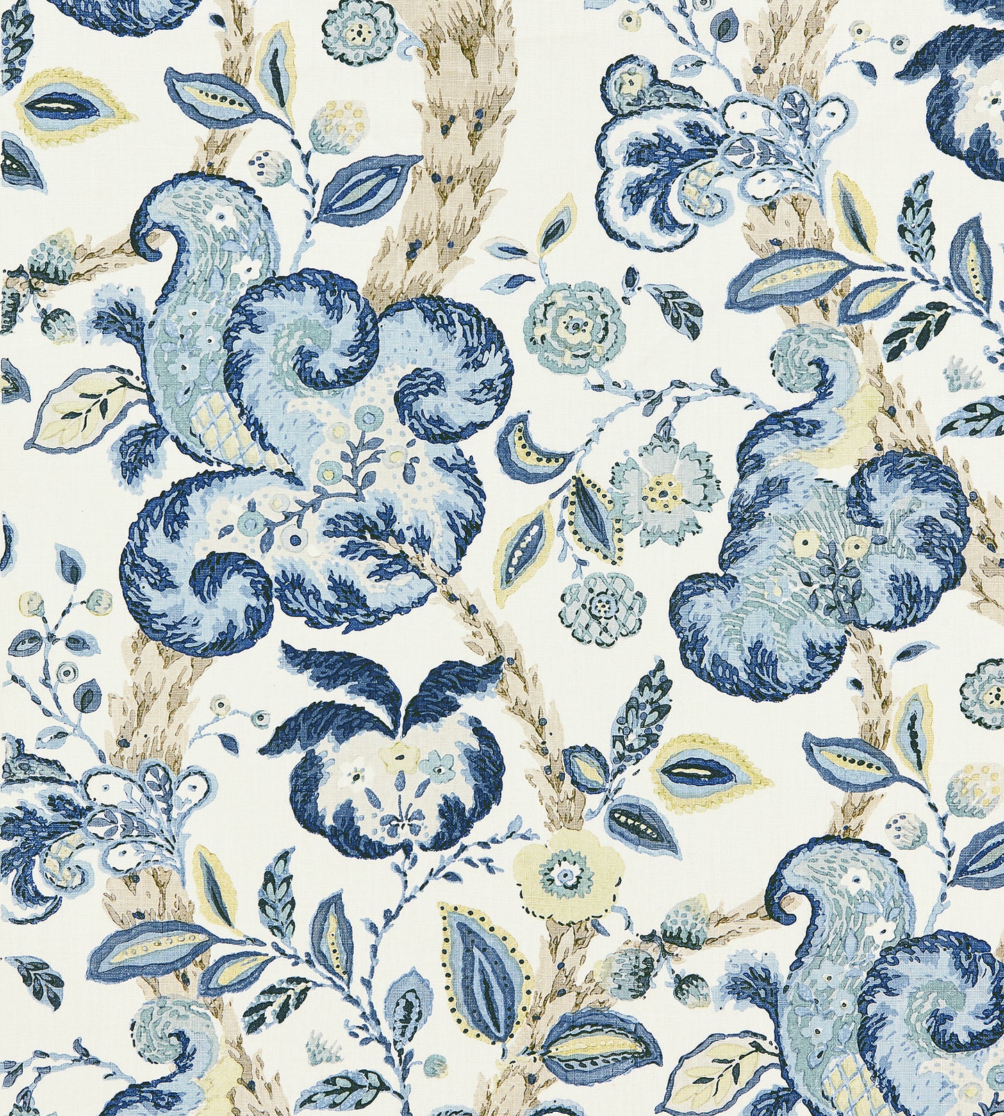 Purchase Scalamandre Fabric Item SC 000316603, Cumbria Hand Block Print China Blue On Ivory 1