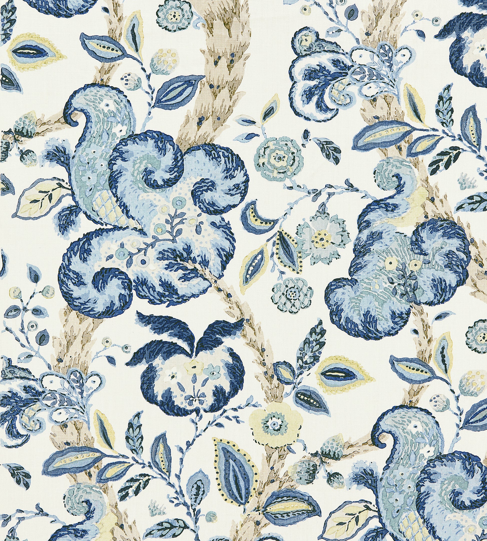 Purchase Scalamandre Fabric Item SC 000316603, Cumbria Hand Block Print China Blue On Ivory 1