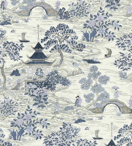 Purchase Scalamandre Fabric Product# SC 000316624, Satomi Hand Block Print Evening Blue 1