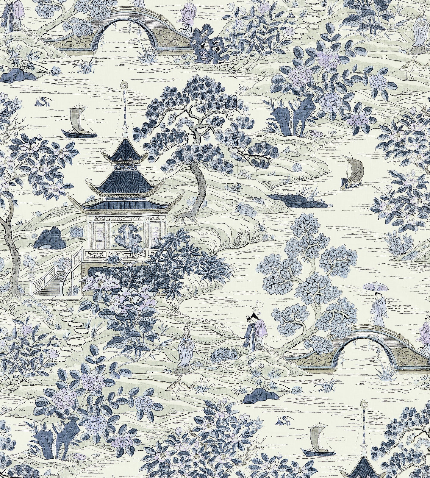 Purchase Scalamandre Fabric Product# SC 000316624, Satomi Hand Block Print Evening Blue 1