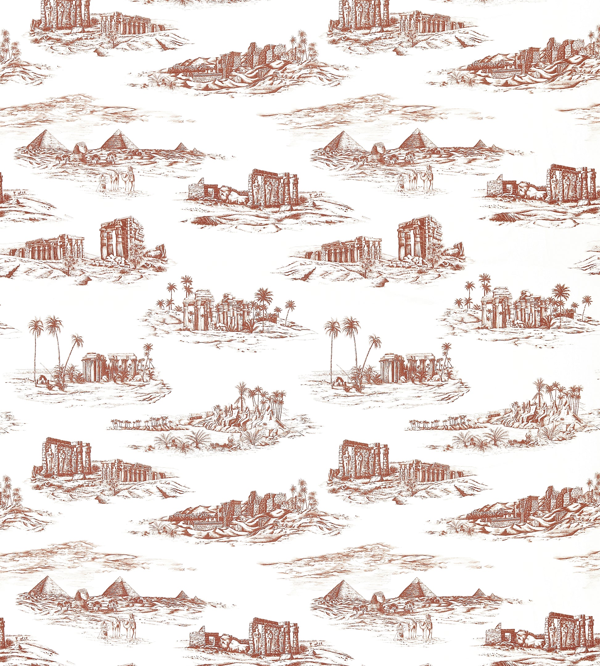 Purchase Scalamandre Fabric SKU SC 000316635, Cairo Toile Red Clay 3