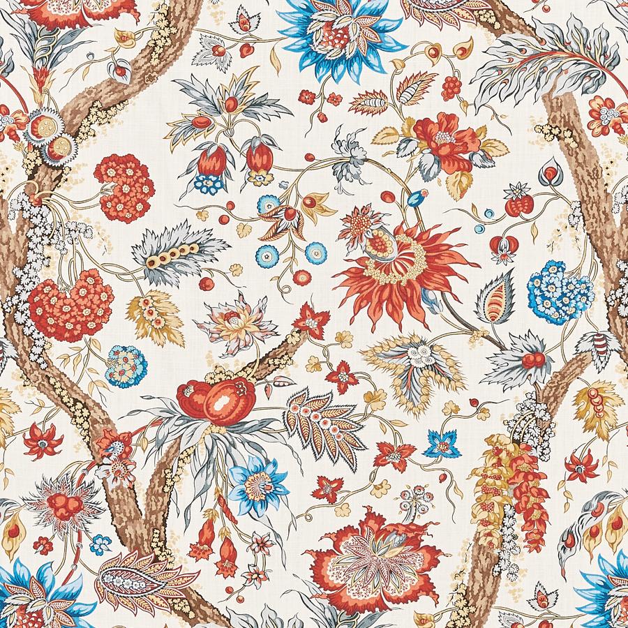 Purchase Scalamandre Fabric Product# SC 000316647, Fleurs Tropicales Autumn Multi 1
