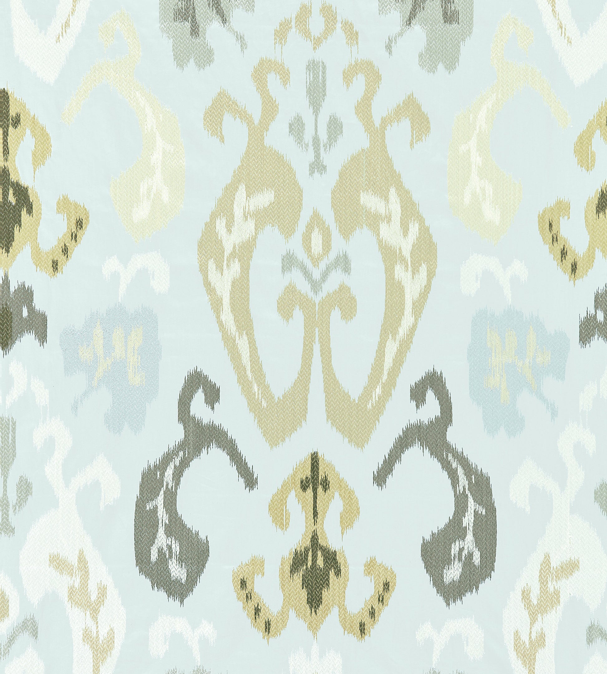 Purchase Scalamandre Fabric Product SC 000327172, Mandalay Ikat Embroidery Mineral 1