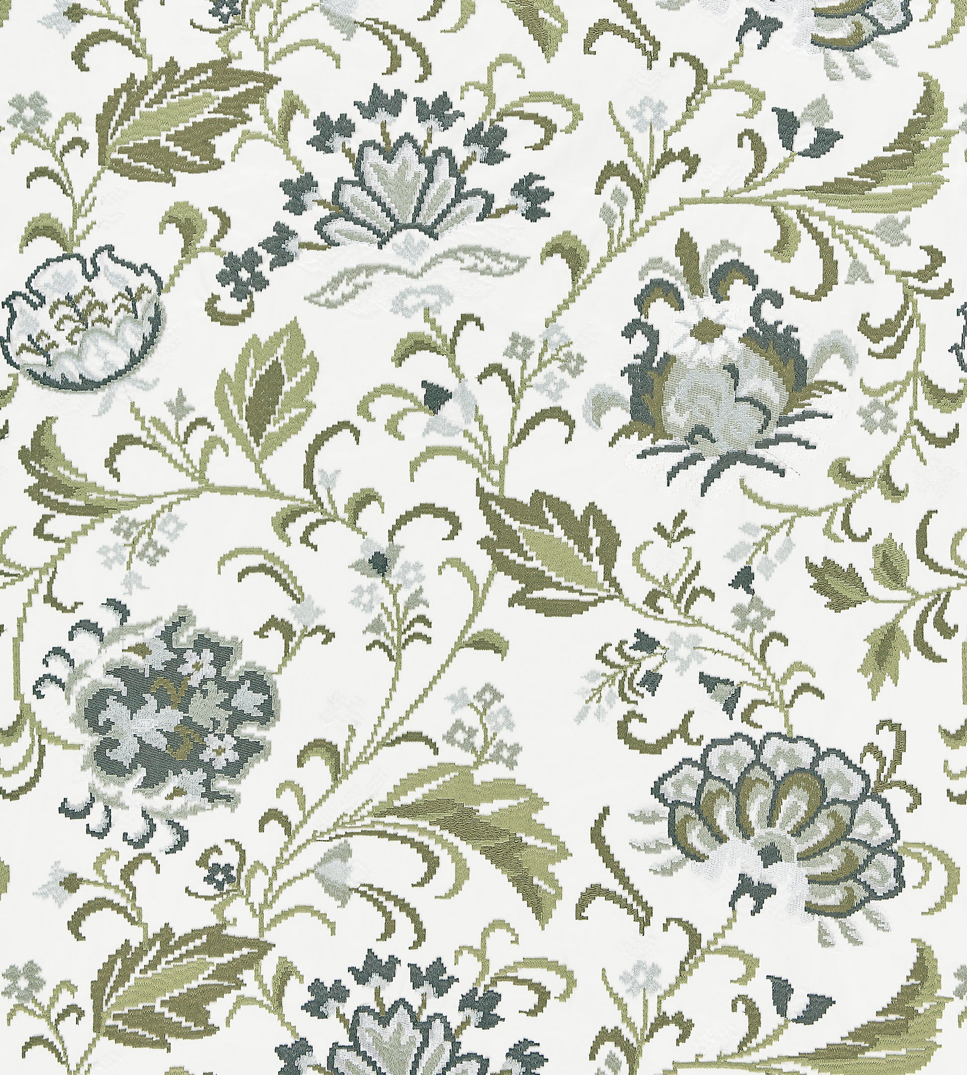 Purchase Scalamandre Fabric Item# SC 000327173, Delphine Embroidery Ash 1