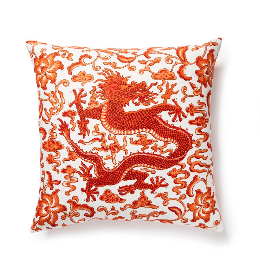 Purchase SCDRAGONPIL0003 Chi'En Dragon, Persimmon - Scalamandre Pillows
