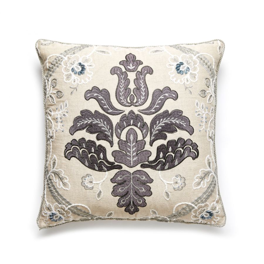 Purchase SCISABPILL0003 Isabella Embroidery, Graphite - Scalamandre Pillows