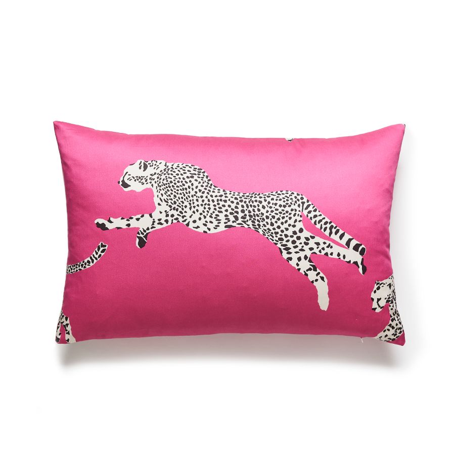 Purchase SCLCHEETPIL0003 Leaping Cheetah, Bubblegum - Scalamandre Pillows