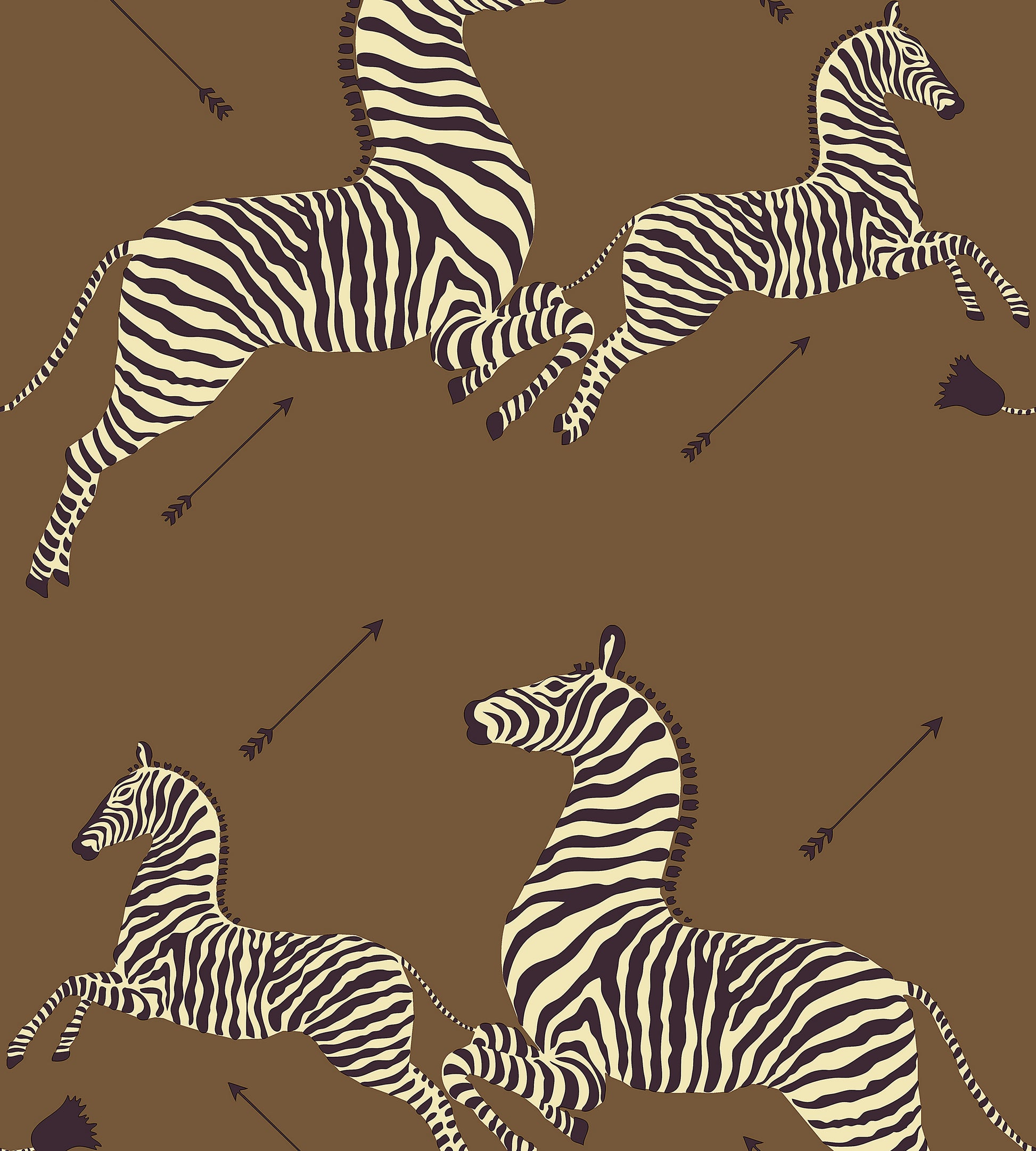 Purchase Scalamandre Wallpaper SKU SCWP81388PS0003 pattern name  Zebras | Removable color name Safari Brown. 