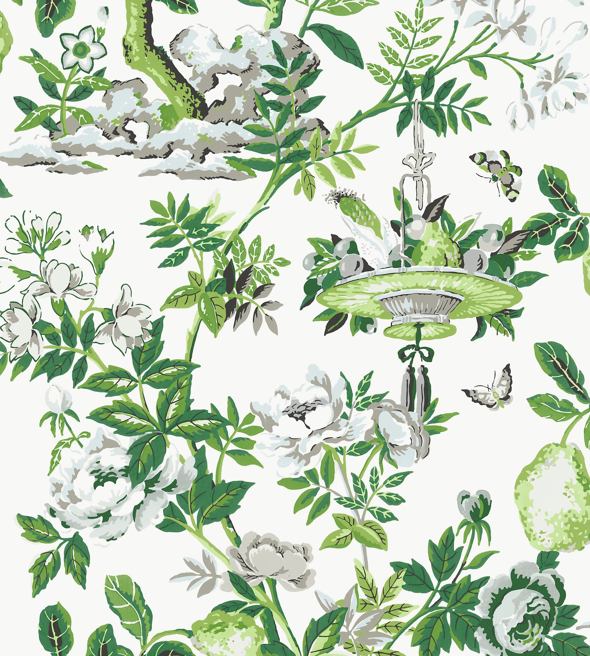 Purchase Scalamandre Wallpaper SKU SCWP88377PS0003 pattern name  Shantung Garden | Removable color name Verdance. 