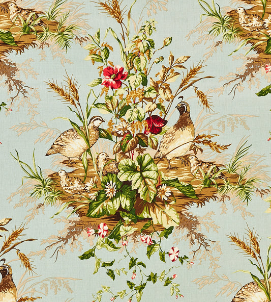 Purchase Scalamandre Fabric Product# SC 000416310, Edwin'S Covey Linen Print Multi On London Blue 1