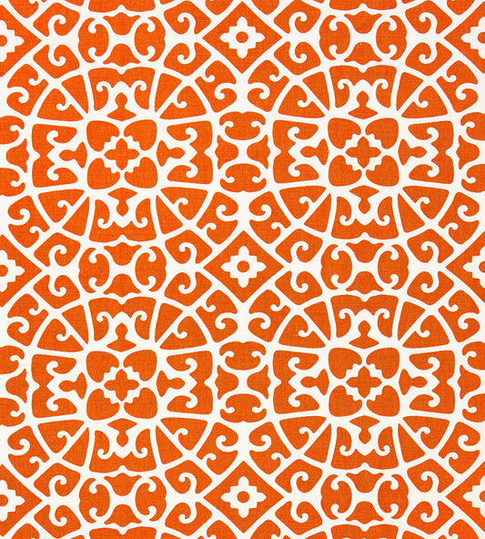 Purchase Scalamandre Fabric Pattern# SC 000416559, Anshun Lattice Persimmon 1