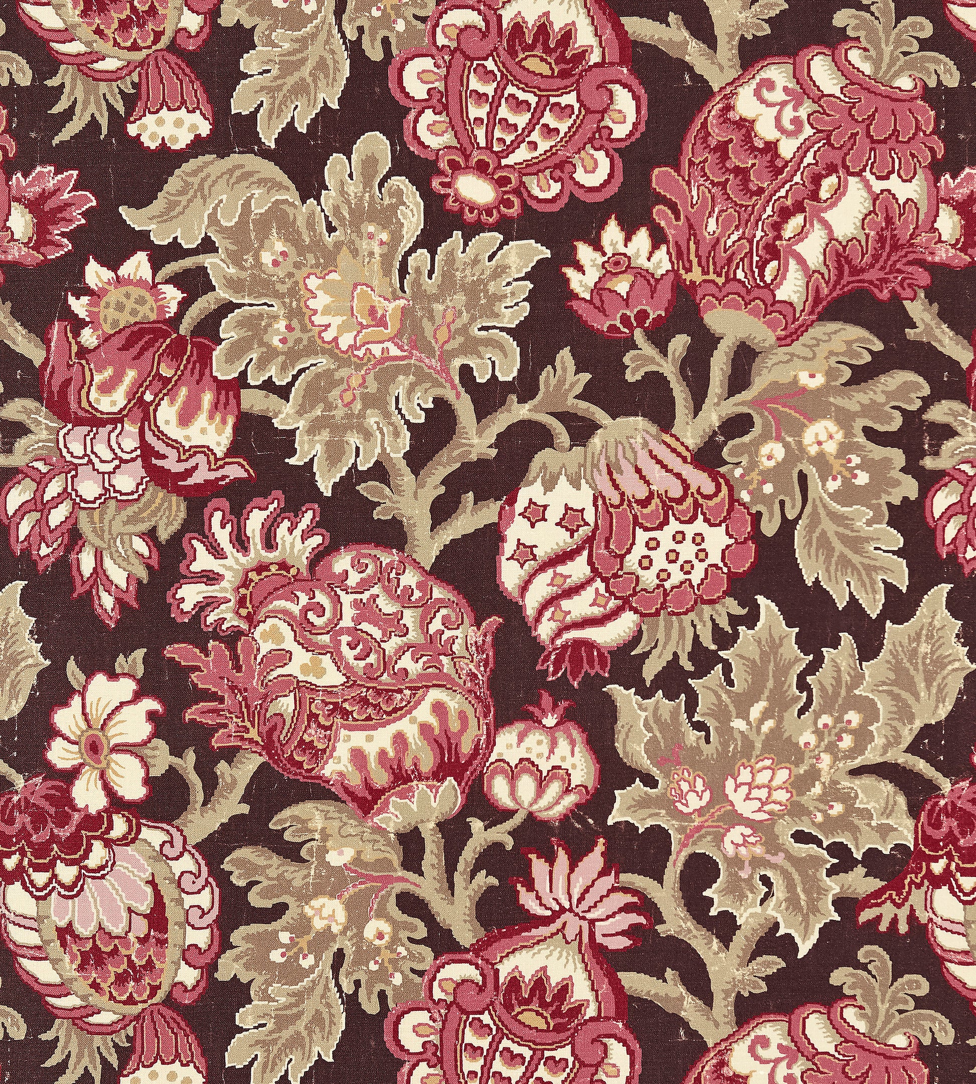 Purchase Scalamandre Fabric Pattern# SC 000416593, Canterbury Linen Print Mulberry 1