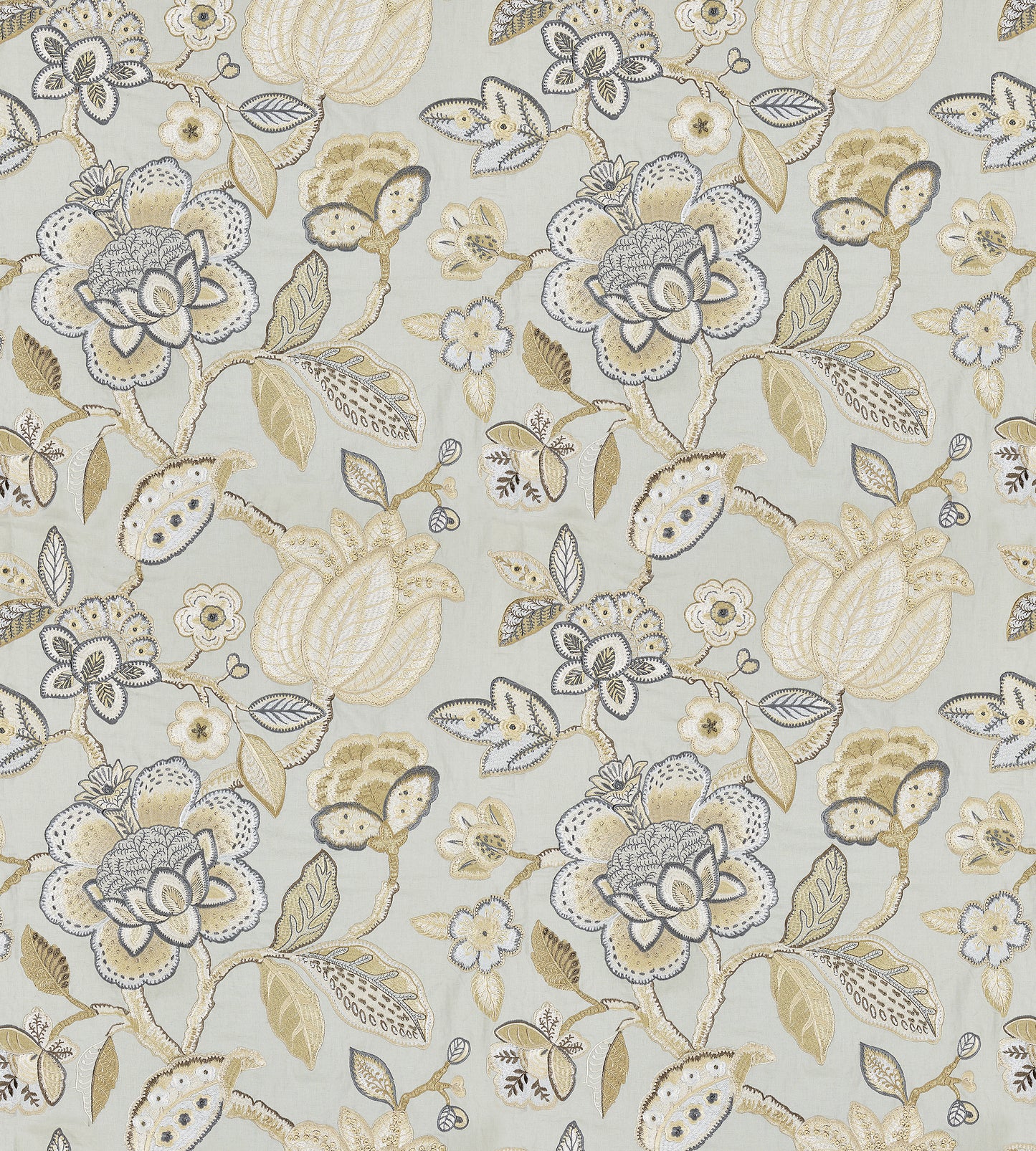 Purchase Scalamandre Fabric Pattern# SC 000427126, Coromandel Embroidery Mineral 4