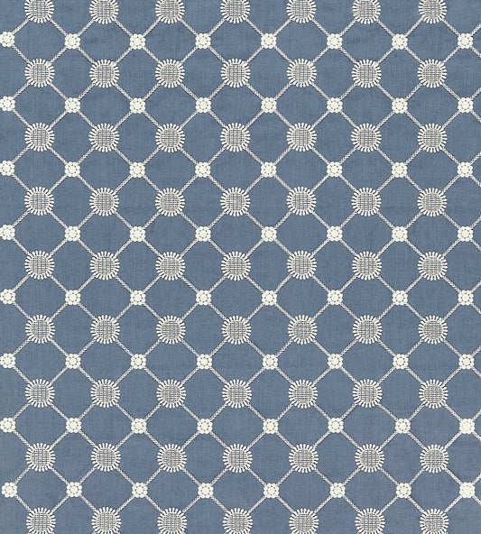 Purchase Scalamandre Fabric Pattern SC 000427161, Gustavian Diamond Copenhagen Blue 1