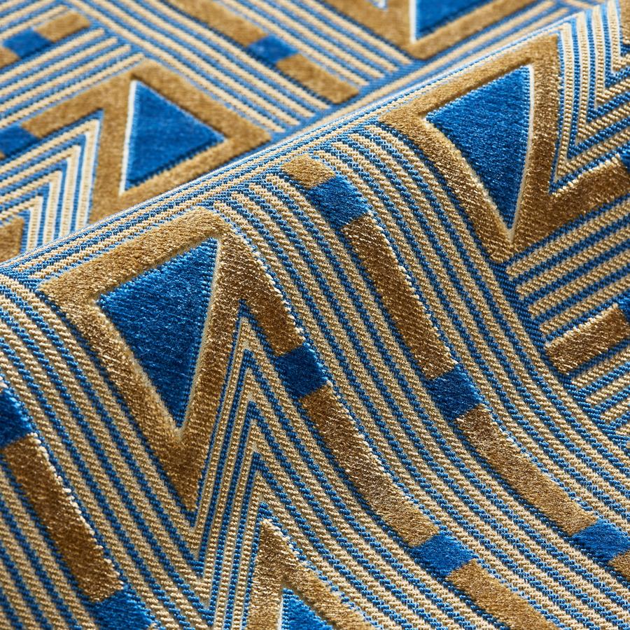 Purchase Scalamandre Fabric Pattern number SC 000427323, Kasai Velvet Blue And Gold 1