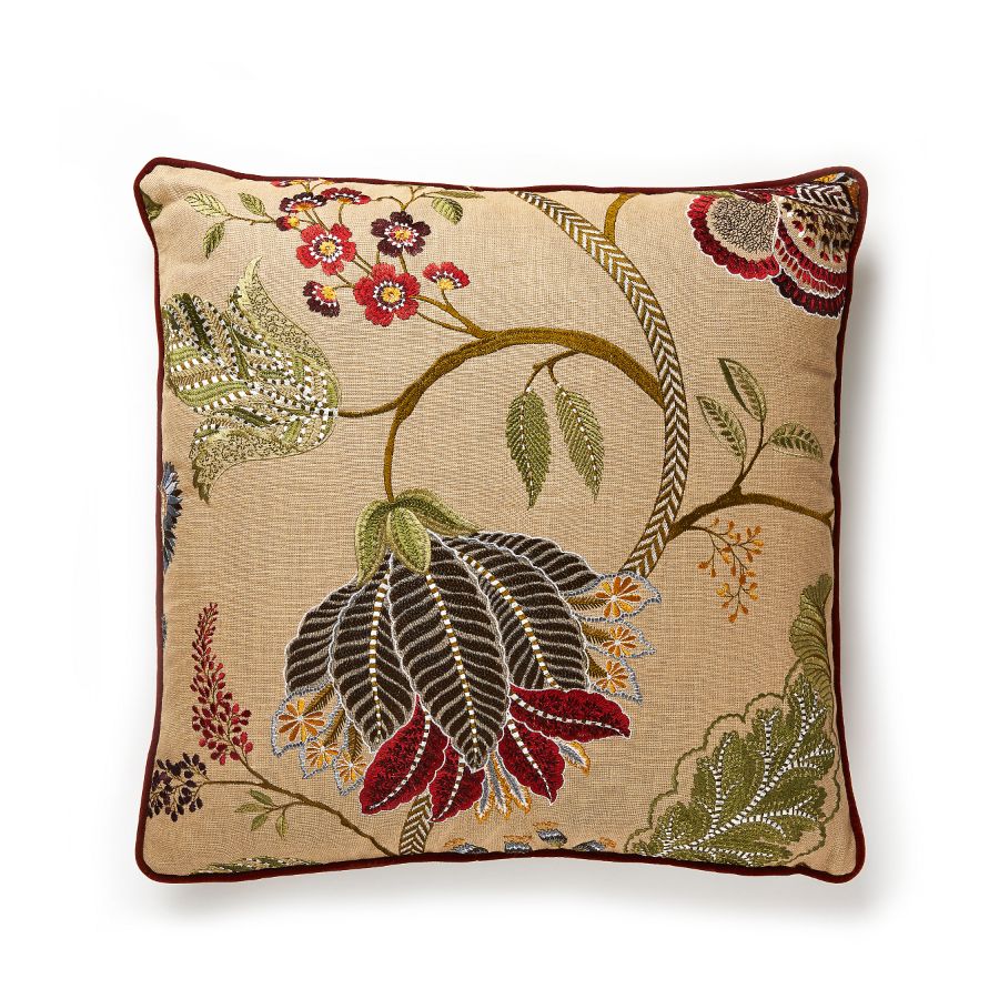 Purchase SCPALAPILL0004 Palampore Embroidery, Cinnamon - Scalamandre Pillows
