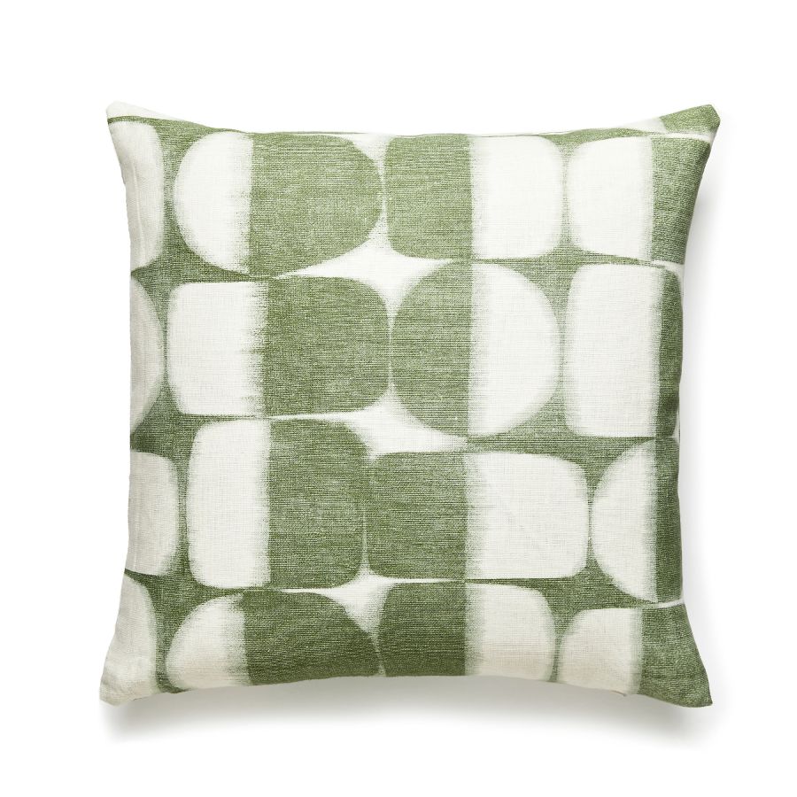 Purchase SCRIFTPILL0004 Rift Linen Print, Basil - Scalamandre Pillows