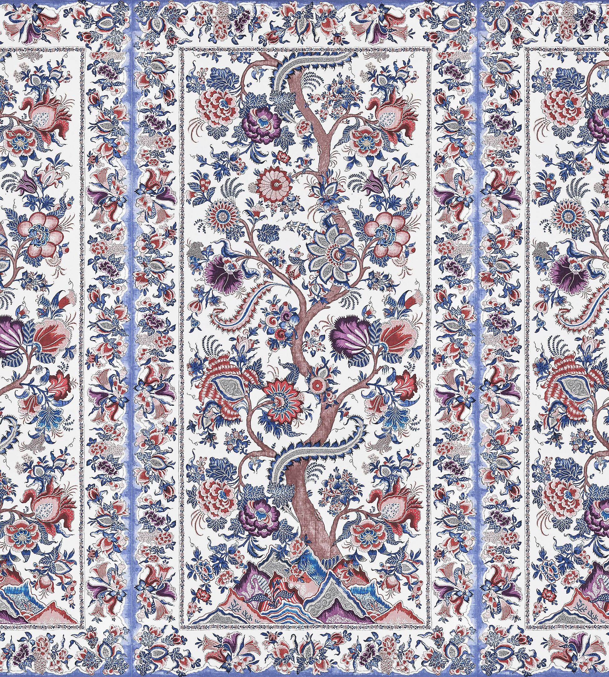 Purchase Scalamandre Wallpaper Pattern SC 0004WP88567 pattern name  Metropolitan Palampore - Mural color name Red Multi. 