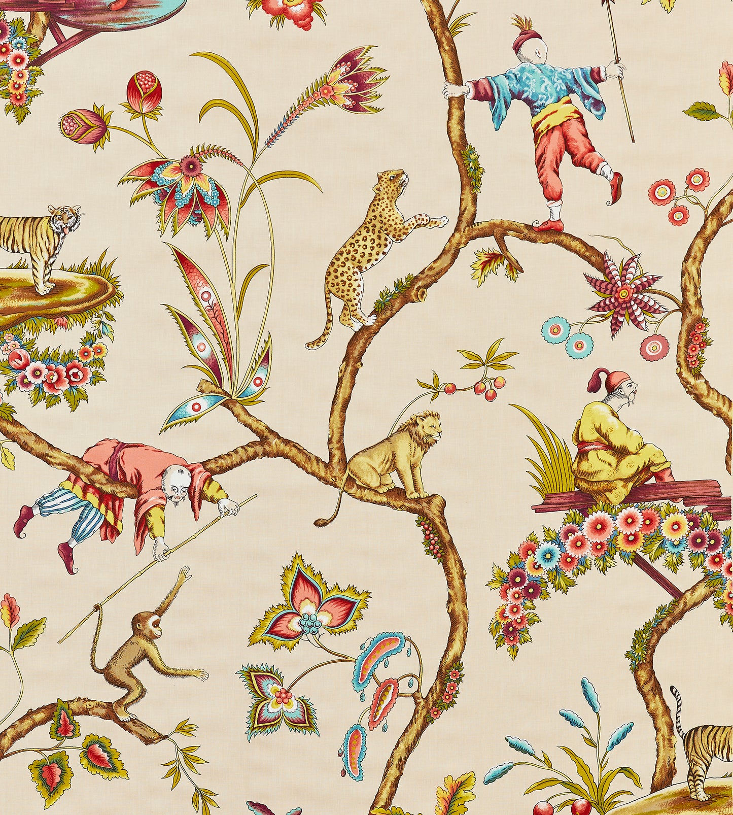 Purchase Scalamandre Fabric Product# SC 000516211, Chinoise Exotique Cotton Print Ecru 1